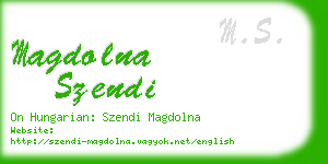 magdolna szendi business card